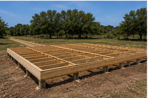 Floor framing for a storage building